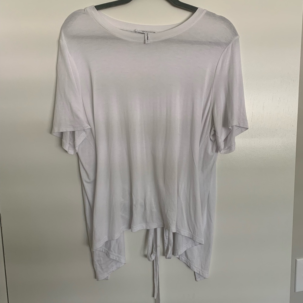BCBG White Open Back Tee